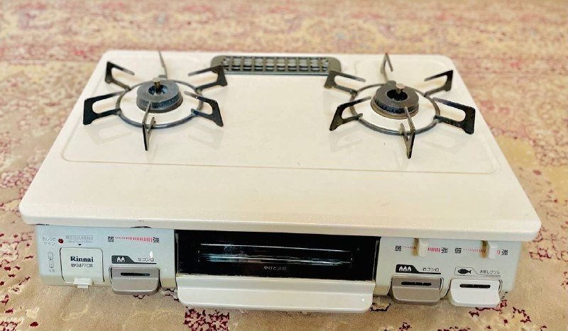 Selling a stock Japanese double burner gas stove